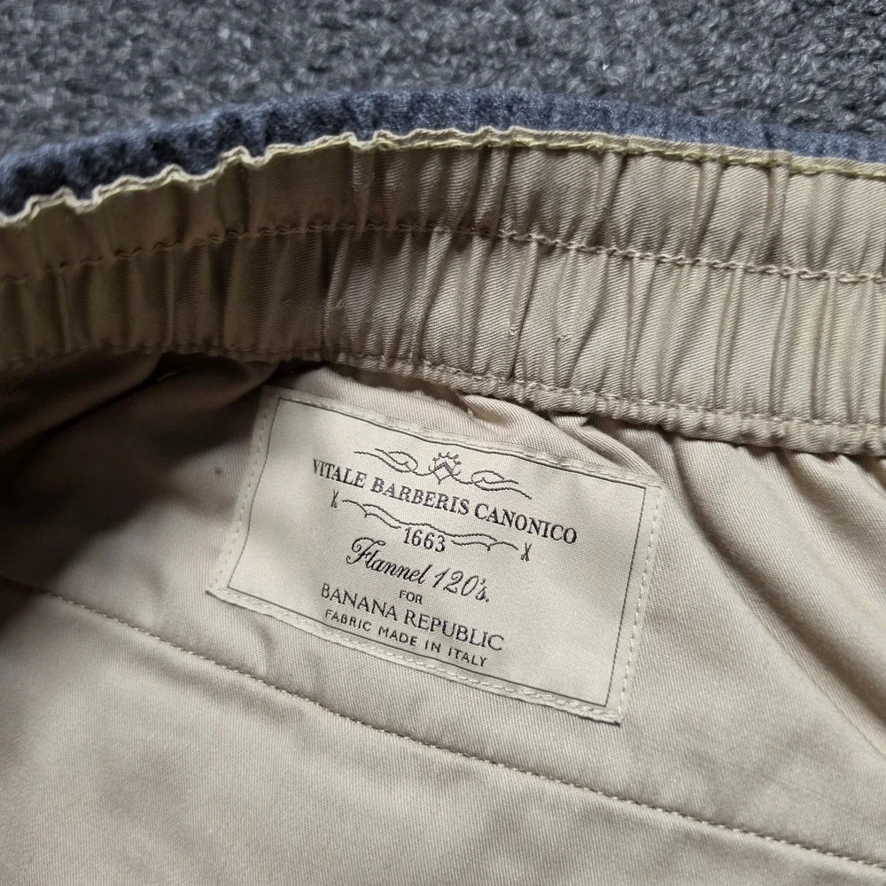 Banana Republic Pants Grey Mens XL Vitale Barberis Canonico Wool Flannel Tapered